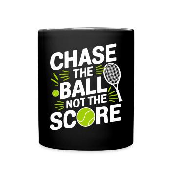 Jage den Ball, nicht die Punkte - Tasse einfarbig - Schwarz - Vorne