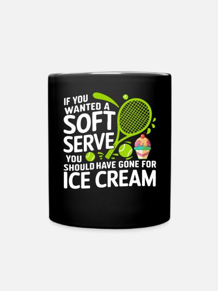 Soft Serve vs Eiscreme Cartoon-Zitat - Tasse einfarbig - Schwarz