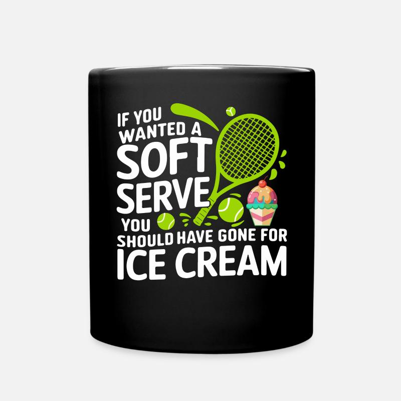 Soft Serve vs Eiscreme Cartoon-Zitat - Tasse einfarbig - Schwarz