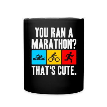 Triathlon-Anzug - Triathlet im Training - Tasse einfarbig - Schwarz - Vorne