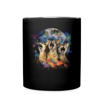 Abessinierkatze Heulender Mond - Tasse einfarbig - Schwarz - Vorne