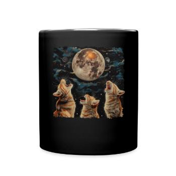 Chat américain à poil court Lune hurlante - Mug uni - noir - Devant