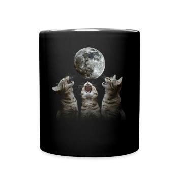 Chat américain à poil court Lune hurlante - Mug uni - noir - Devant