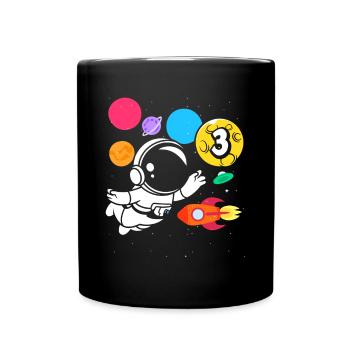 3ème anniversaire garçons 3 ans astronaute anniversaire - Mug uni - noir - Devant