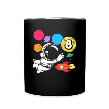 8e anniversaire garçons 8 ans anniversaire astronaute - Mug uni - noir - Devant