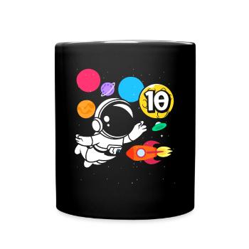 10. Geburtstag Jungen Astronaut Geburtstag - Tasse einfarbig - Schwarz - Vorne