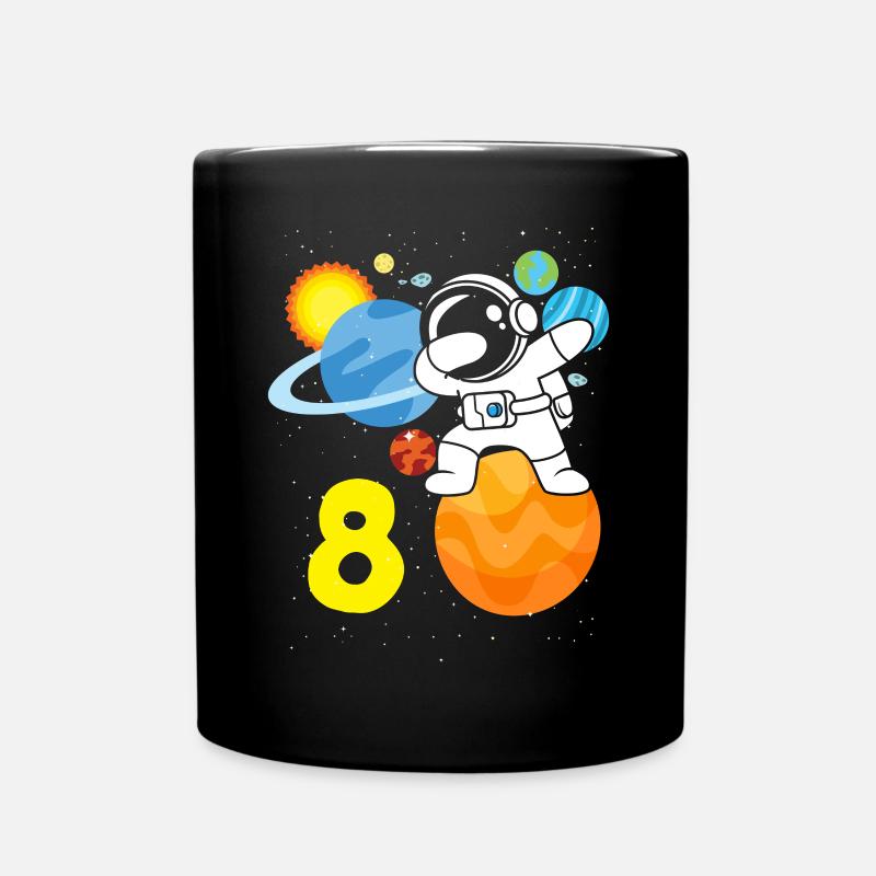 8. Geburtstag Jungen 8 Jahre Astronaut Geburtstag - Tasse einfarbig - Schwarz