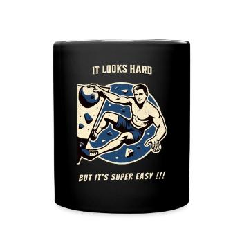Klettern bouldern vintage T-Shirt lustiger Spruch - Tasse einfarbig - Schwarz - Vorne