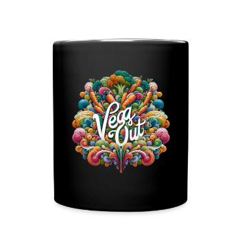 Psychédélique Légume Végétarien Vegan Cadeau - Mug uni - noir - Devant