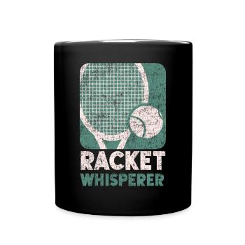Drôle de joueur de tennis raquette jeu de mots - Mug uni - noir - Devant