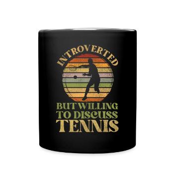 Raquette de joueur de tennis drôle - Mug uni - noir - Devant
