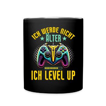 Je ne vieillis pas, je monte de niveau en jouant - Mug uni - noir - Devant