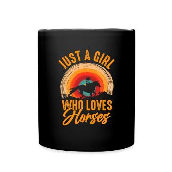 Horse Lover Équitation Chevaux - Mug uni - noir - Devant