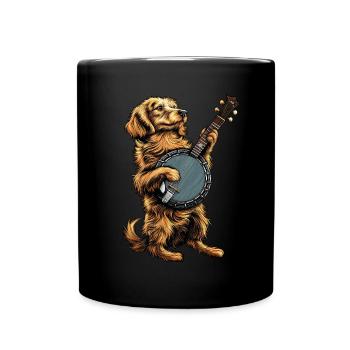 Setter irlandais chien joueur de banjo bluegrass - Mug uni - noir - Devant