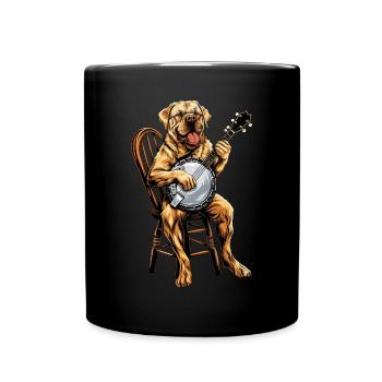 Labrador Retriever Chien Joueur de banjo Bluegrass - Mug uni - noir - Devant