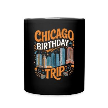 Voyage d’anniversaire à Chicago - Mug uni - noir - Devant