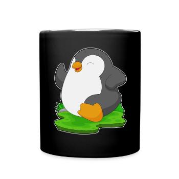 Penguin Jogger Jogging Sport - Full Colour Mug - black - Front
