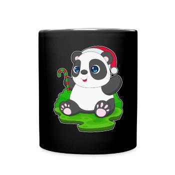 Panda Canne de Noël - Mug uni - noir - Devant
