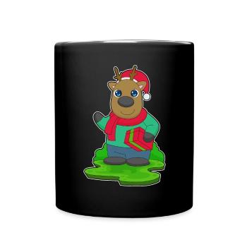 Forfait Noël renne - Mug uni - noir - Devant