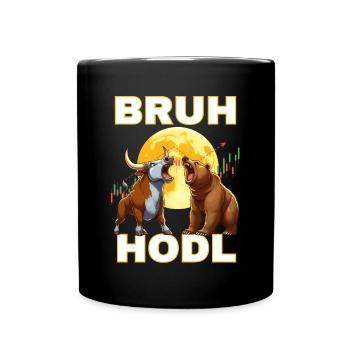Chemises crypto Bull Bear HODL - Mug uni - noir - Devant