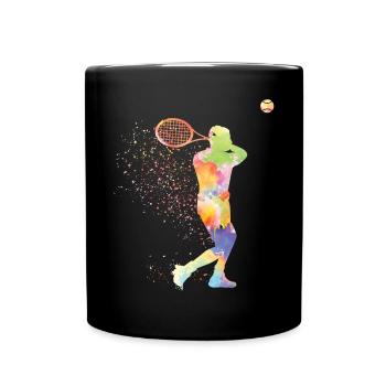 Raquette de joueur de tennis drôle - Mug uni - noir - Devant