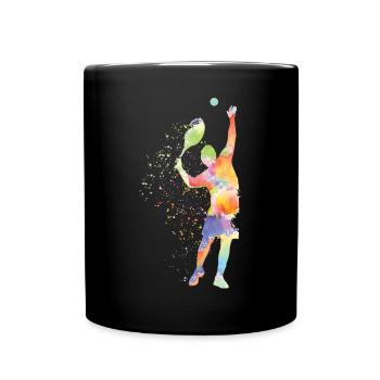Raquette de joueur de tennis drôle - Mug uni - noir - Devant