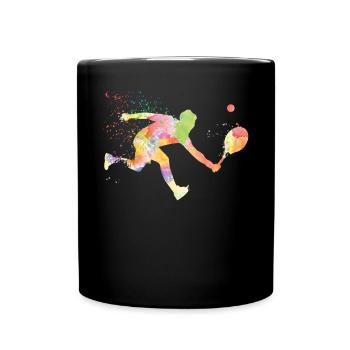 Raquette de joueur de tennis drôle - Mug uni - noir - Devant