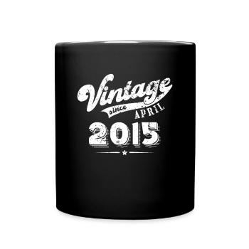 Vintage since April 2015 Birthday Gift - Full Colour Mug - black - Front