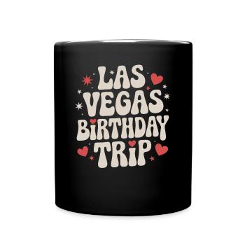 Las Vegas Birthday Trip Heart Design - Full Colour Mug - black - Front