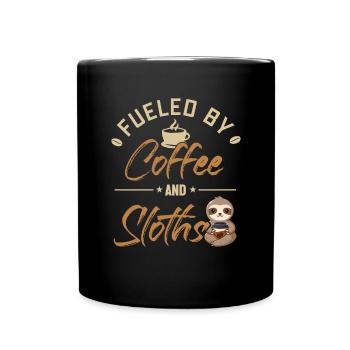 Fueled by Coffee and Sloths Folivora - Full Colour Mug - black - Front