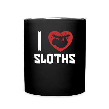 I love Sloths Brown-Throated Pilosa Folivora - Full Colour Mug - black - Front