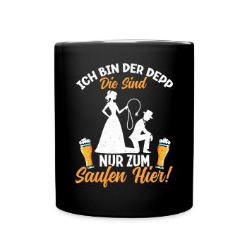 Der Bräutigam Lustiges Junggesellenabschied - Tasse einfarbig - Schwarz - Vorne