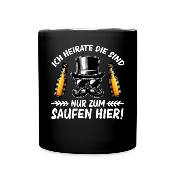 Der Bräutigam Lustiges Junggesellenabschied - Tasse einfarbig - Schwarz - Vorne