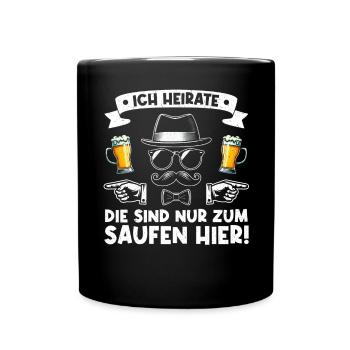 Der Bräutigam Lustiges Junggesellenabschied - Tasse einfarbig - Schwarz - Vorne