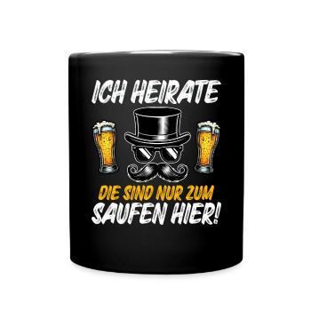 Der Bräutigam Lustiges Junggesellenabschied - Tasse einfarbig - Schwarz - Vorne