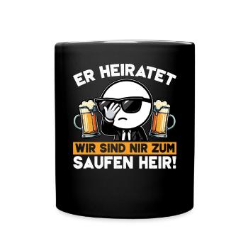 Der Bräutigam Lustiges Junggesellenabschied - Tasse einfarbig - Schwarz - Vorne