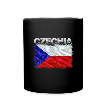 Tschechien - Tasse einfarbig - Schwarz - Vorne