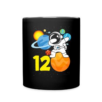 12th Birthday Boys Astronaut Birthday - Full Colour Mug - black - Front