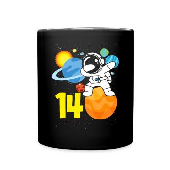 14e anniversaire Garçons Astronaute Anniversaire - Mug uni - noir - Devant