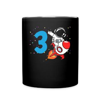 3ème anniversaire garçons 3 ans astronaute anniversaire - Mug uni - noir - Devant