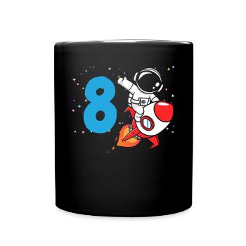 8ème anniversaire Garçons 8 ans Astronaute Anniversaire - Mug uni - noir - Devant