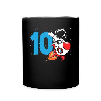 10. Geburtstag Jungen Astronaut Geburtstag - Tasse einfarbig - Schwarz - Vorne