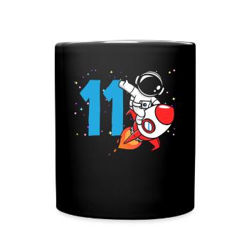 11th Birthday Boys Astronaut Birthday - Full Colour Mug - black - Front