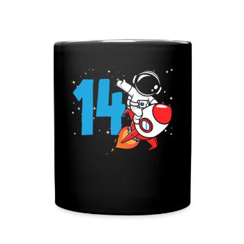 14e anniversaire Garçons Astronaute Anniversaire - Mug uni - noir - Devant