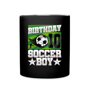 10th birthday Boy Soccer 10 Years Old Gifts - Full Colour Mug - black - Front