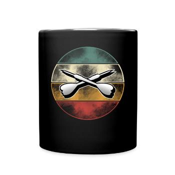 Dartpfeile Dart Darten Darts - Tasse einfarbig - Schwarz - Vorne