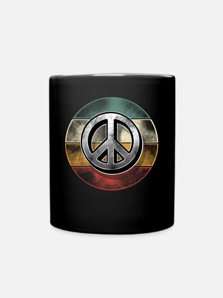 Peacezeichen - Tasse einfarbig - Schwarz