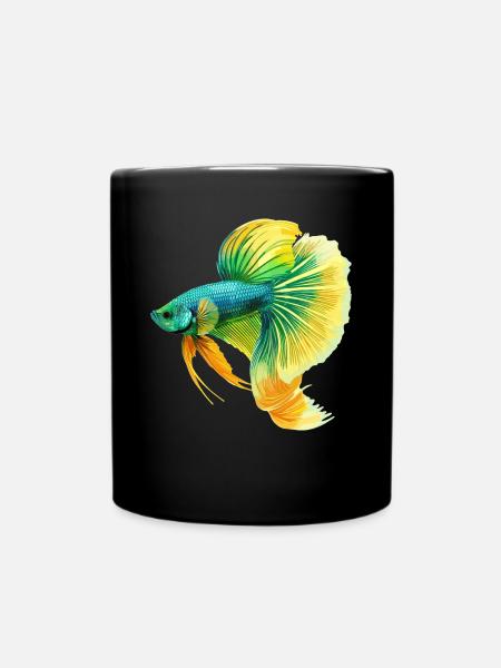 Bettas Betta Fisch Betta - Tasse einfarbig - Schwarz