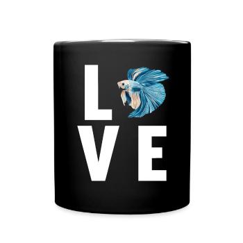 Bettas Betta Fisch Betta - Tasse einfarbig - Schwarz - Vorne