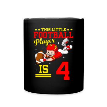 4ème anniversaire Joueur de football - Mug uni - noir - Devant